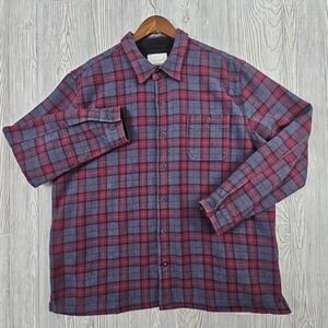 Weatherproof Vintage Plaid Flannel Shacket Jacket Mens XXL Heavyweight Cabincore
